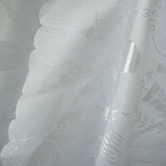 ABBY Tablecloth Shabbat Shabbos Jewish Menorah Candles Polyester 145 x 350 cm - Picture 9 of 14